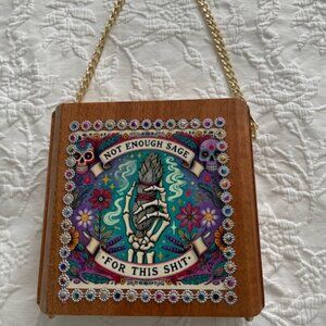 Not Enough Sage For This SH** - Cigar Box Crossbody Purse Gold Chain